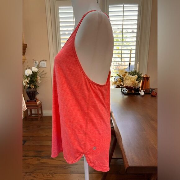 Lululemon Raceback Tank top Warm Coral Pleated Back Lightweight Casual Gym flowy - Picture 2 of 8
